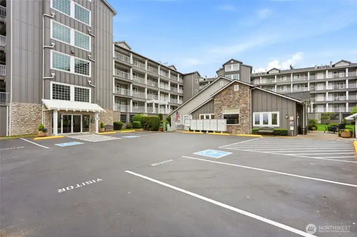 A lot of guest parking.  3 buildings plus a community clubhouse (located right behind mail boxes).