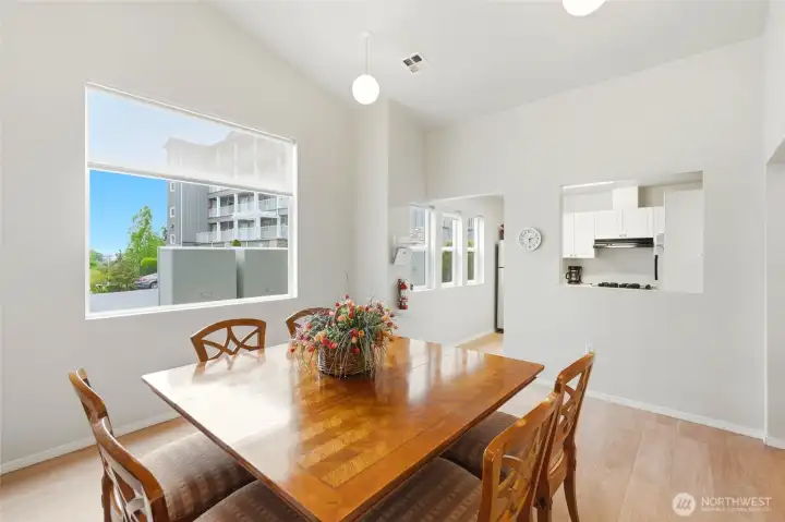 Kitchen and dining area can be reserved for parties.
