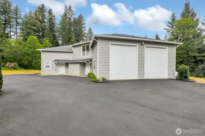 Two 12' high doors with remote.