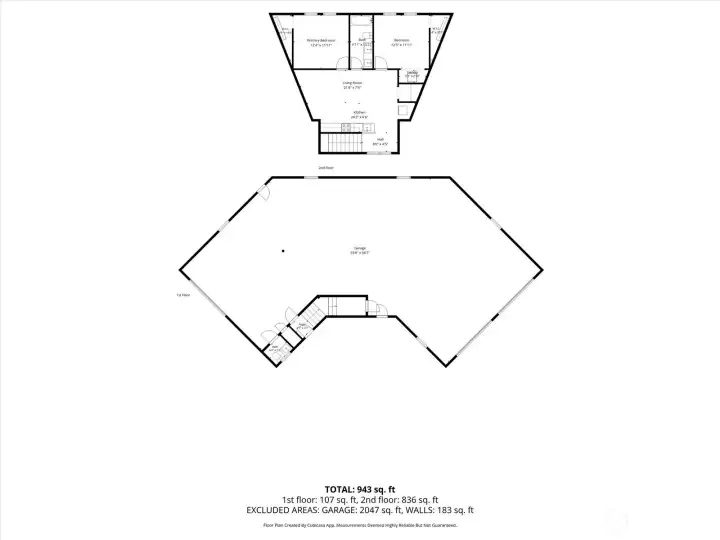 Shop floor plan & apartment above.