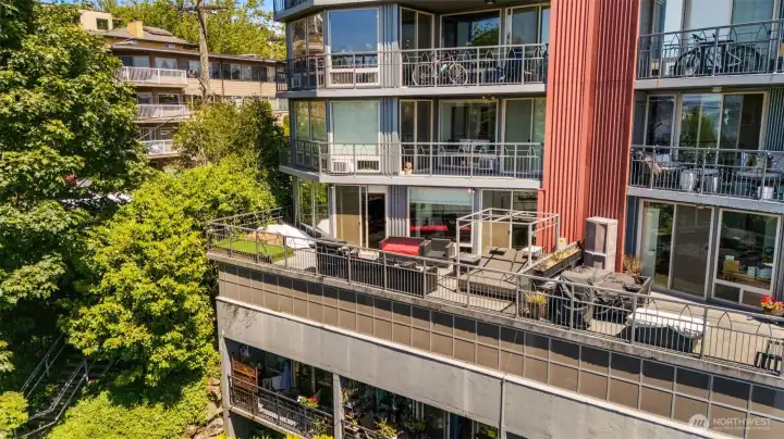 One of the largest patio terrace in this building!