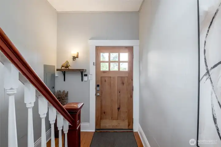 From the moment you step inside, you'll be impressed by the gorgeous fir floors and soaring ceilings.