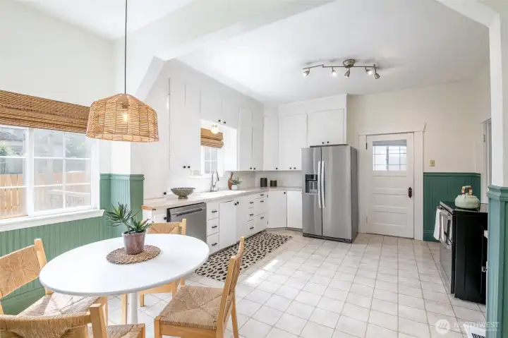 Tall ceilings and lots of windows makes this room so bright!