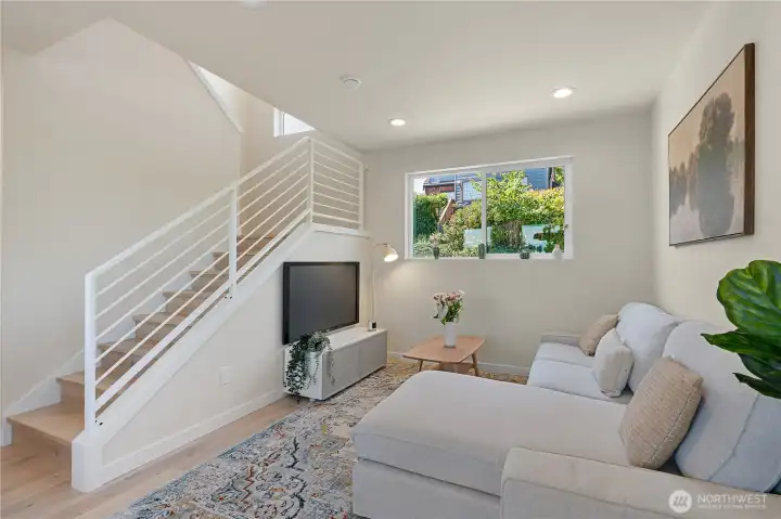 Living space on the main floor is full of natural light.