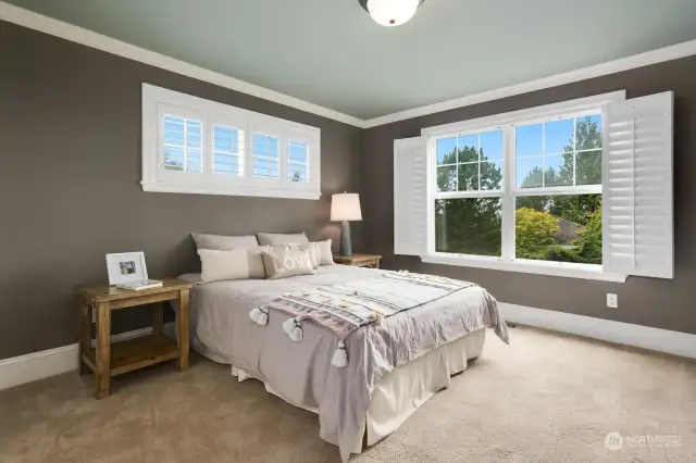 This nice size bedroom on the main floor is next to an office and a few steps from the main floor bath.
