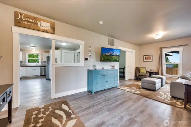 Entry Looking into Kitchen and Living Room
