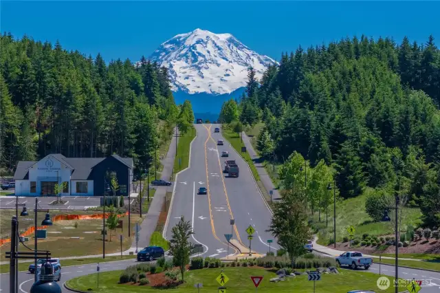 Enjoy amazing views of Mt. Rainier as you come and go and all throughout Tehaleh.