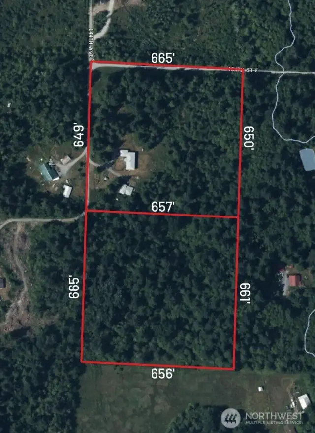 Acreage aerial - lots lines are approximated.