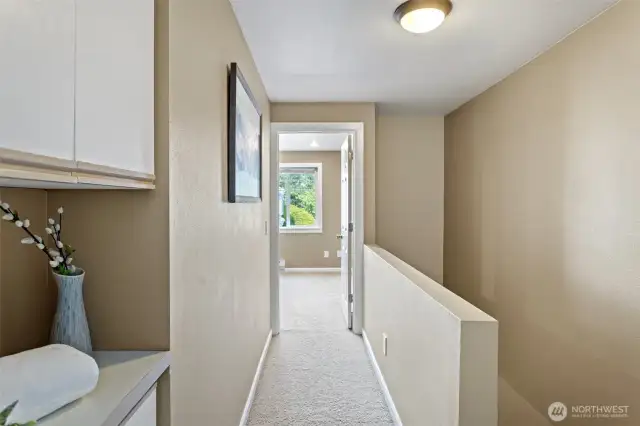 hallway with storage