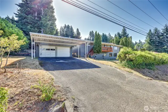 Detached garage and carport.