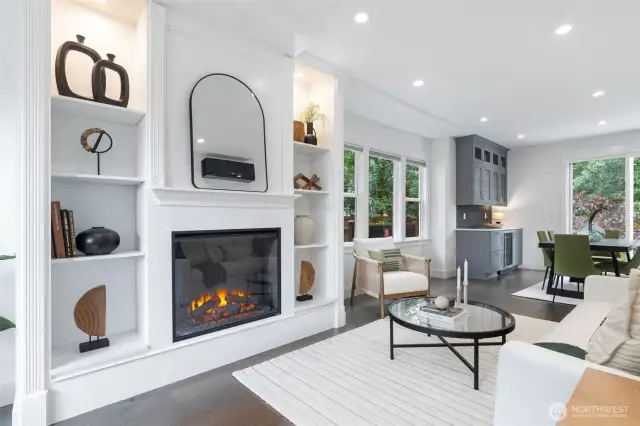 Electric fireplace.