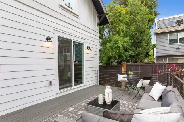 Easy access to deck and backyard from main level.