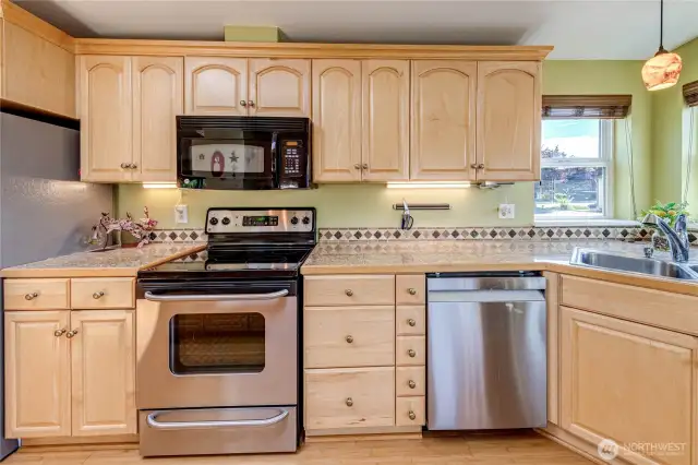 Stainless steel appliances.