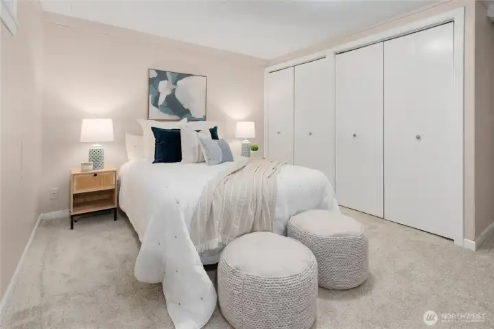 Lower level oversized bedroom.