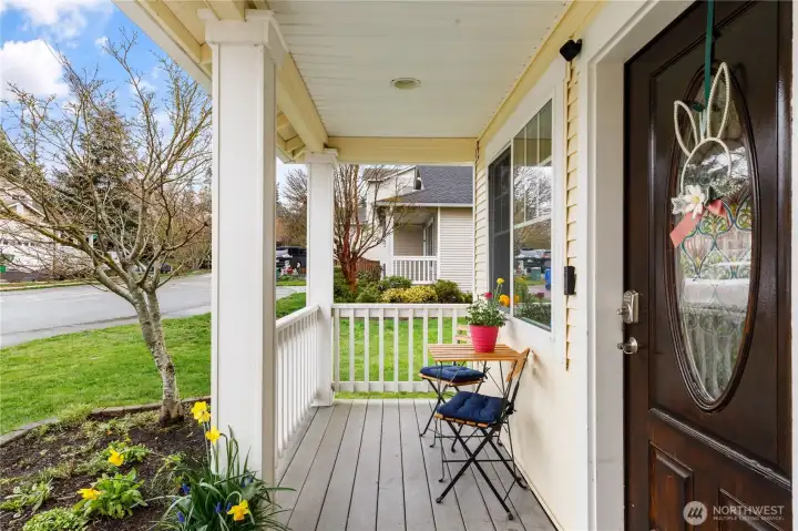 A sweet front porch greets you!