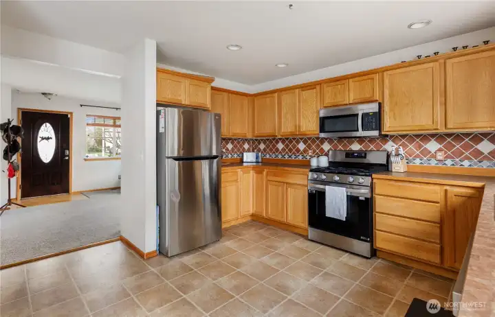 View from kitchen looking back into formal living area