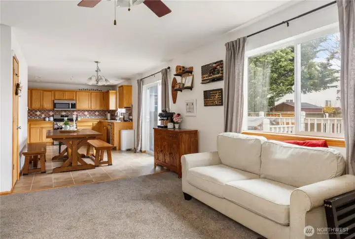 Looking back into dining area from family room