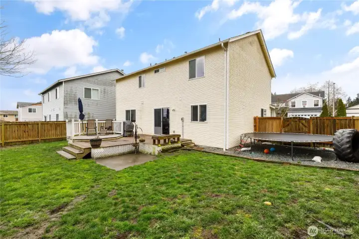 A fully fenced back yard will be a great place for gatherings and offers gated entry points to the back yard from either side. A large gravel area also offers great parking for your outdoor toys!!