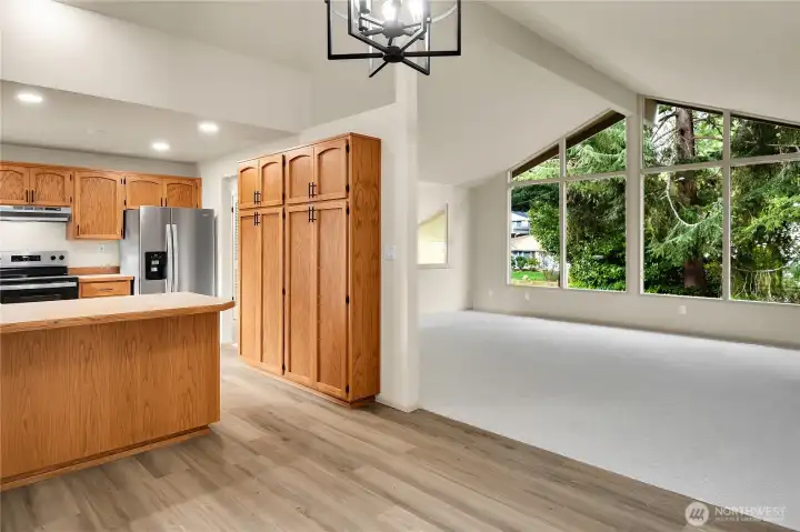 Eating area with new LVP