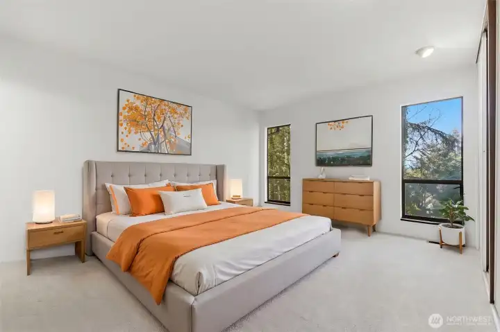 Main Floor Virtually Staged Primary Bedroom