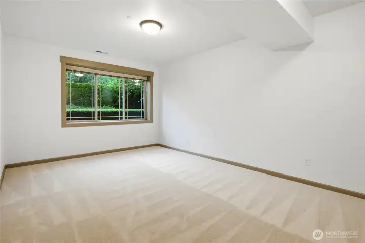 Lower level suite. Also features a full bath just outside the bedroom.