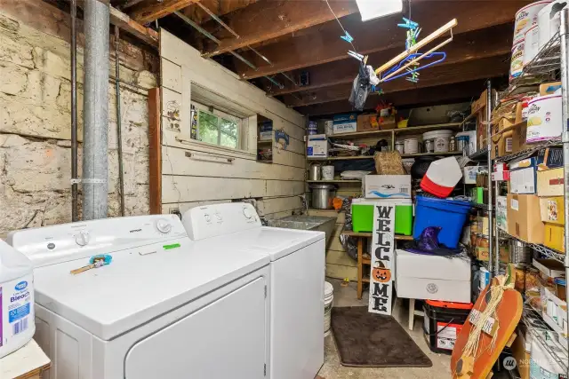 Laundry area catch all space.