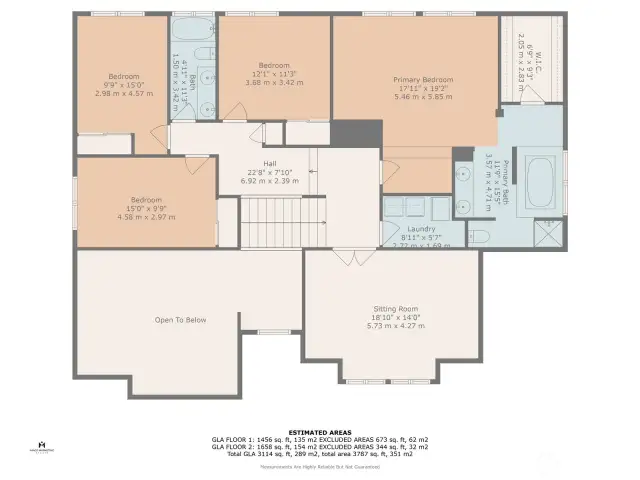 Upper level floor plan