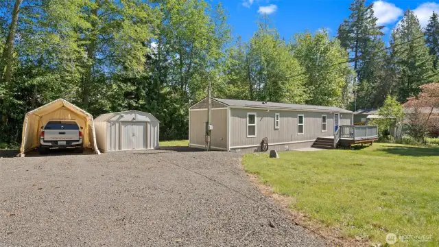 An oversized, recently graveled driveway with space to spare—bring the boat, the RV, and all the friends--there's plenty of room to park and play!