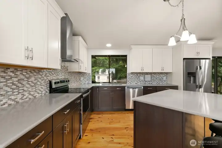 Great counterspace and storage here!
