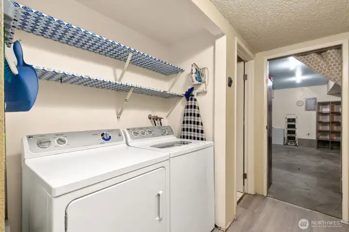 Laundry nook on lower level.