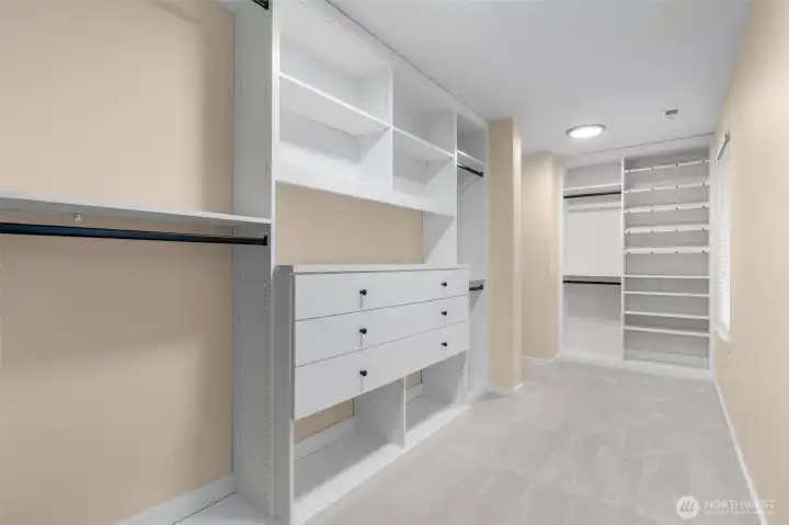 One walk-in closet, two...