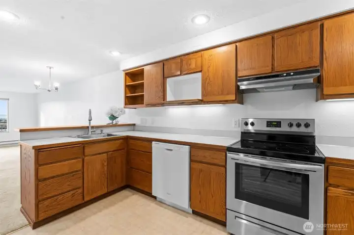 Light and bright with views and newer lighting.