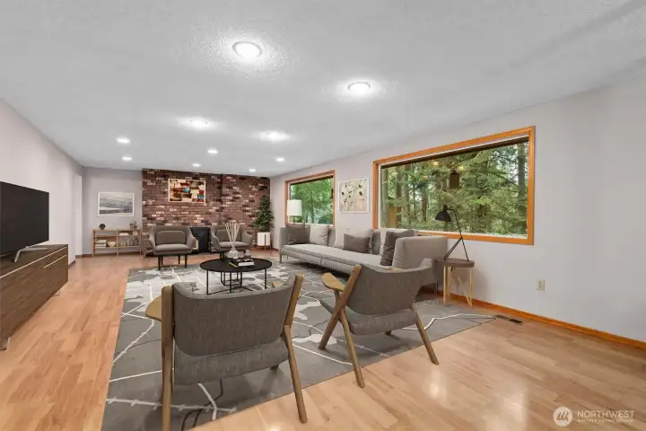 Living room virtually staged