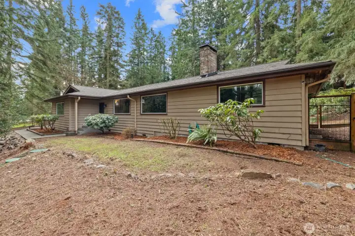 Front of home from southwest corner of lot