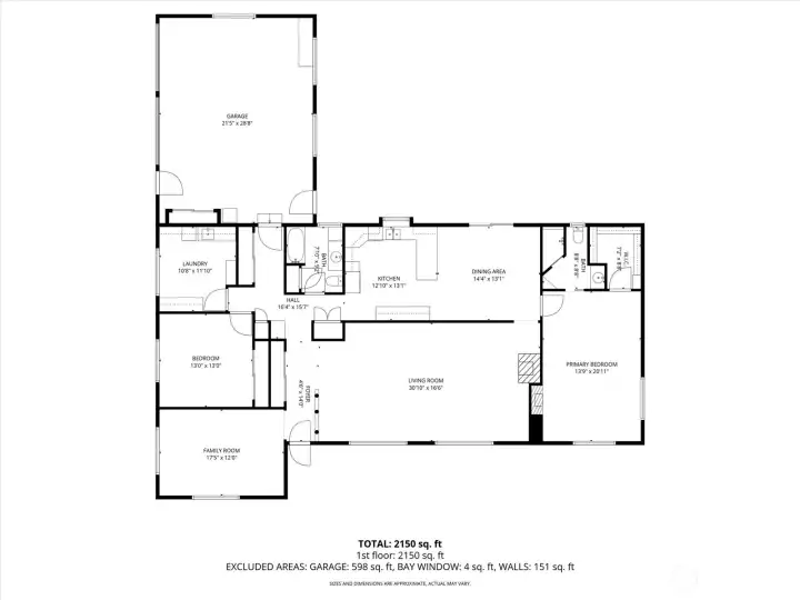 Home layout with dimensions