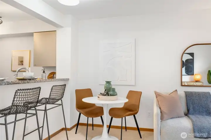 plenty of room for extra dining or a desk