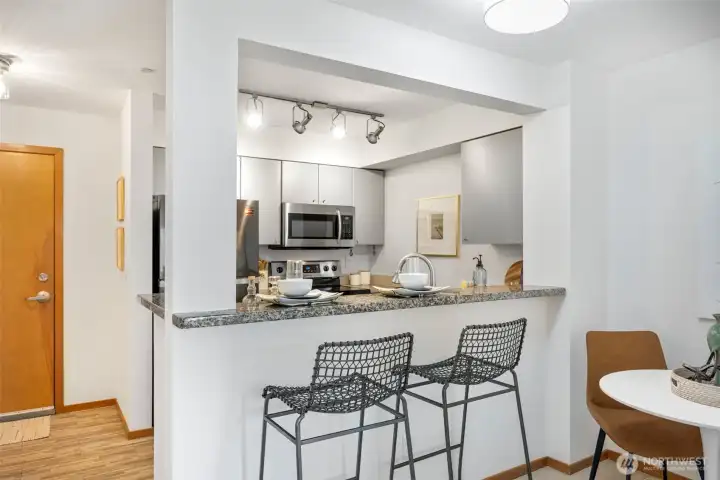 spacious eat-in kitchen