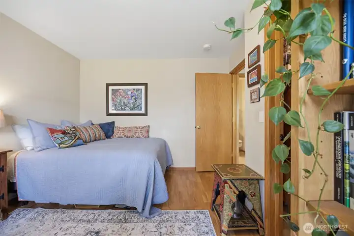 Another view of the second bedroom with the full bath adjacent.