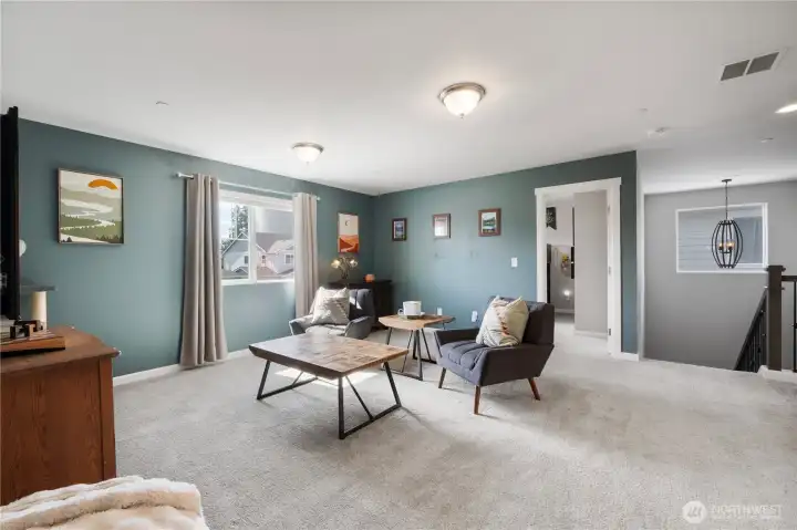 Upstairs loft is central to the four upstairs bedrooms and offers leisure, gaming, TV and computer space...whatever your hearts desire.