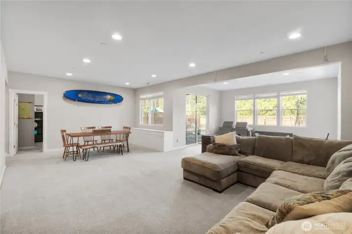 Another PARTIAL representation of the downstairs bonus room. See why we say it's fit for multi-generational living or it could be set up very professionally and have a private entrance for a legitimate business being run from home (bath down here too).