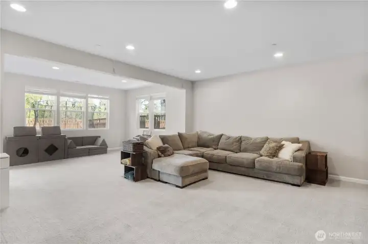 Owners have used this space for a VARIETY of things. Fullly stocked gym area, media room, crafting space, music practice, guest room (remember, there's a full bathroom down here).