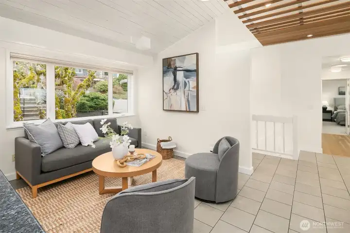 Sitting area right off of the kitchen.