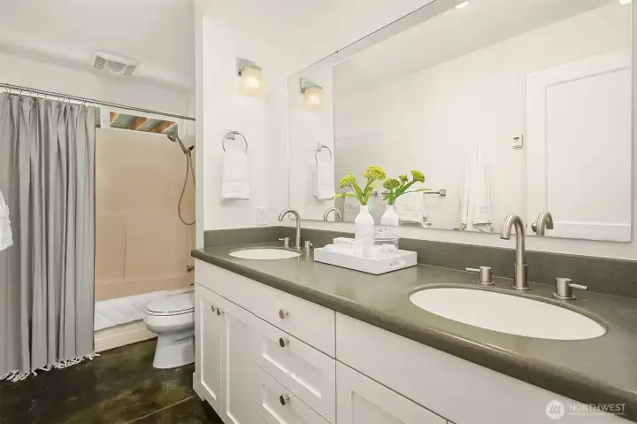 Lower level full bathroom.