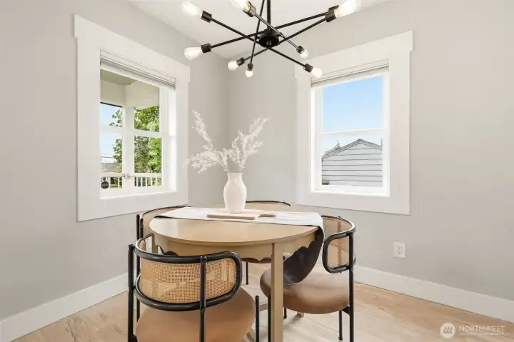 Light filled dining room
