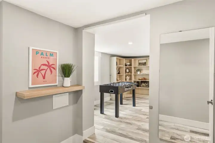 Charming landing leading to the large family room