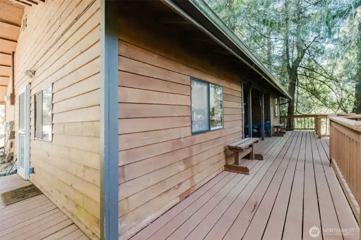 Beautiful wood deck to take advantage of the view