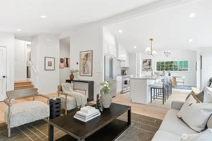 Newly vaulted ceilings & dining room addition + deck (& newly finished basement adding 2 bedrooms, 1 full bath and rec room), windows, roof, heat pump (for heat and A/C!), plumbing, electrical - no stone was left unturned.