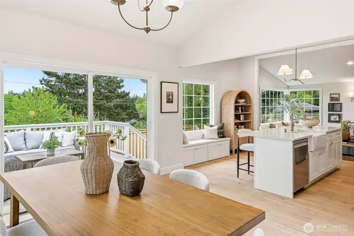 Easily flow out onto the deck for memorable summer BBQs.