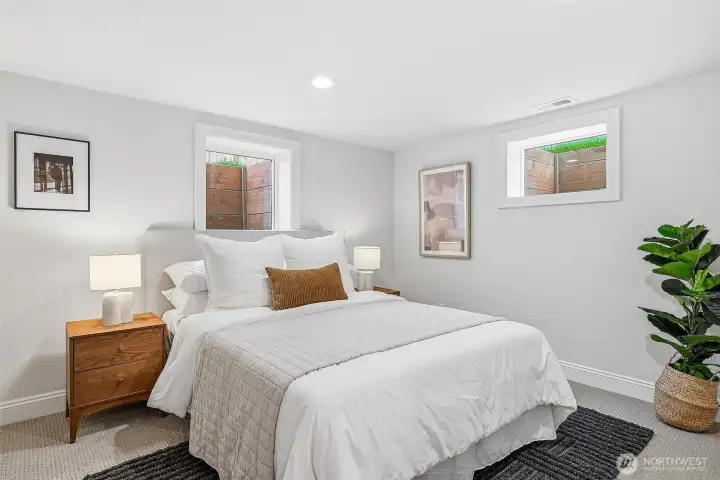 Second lower level bedroom - bright, even in the basement!