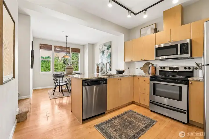 Open kitchen.